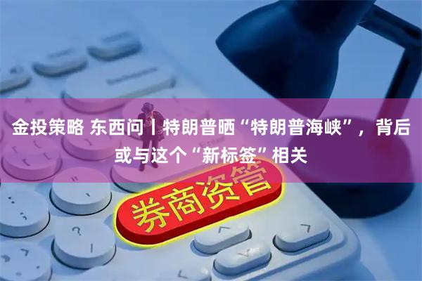 金投策略 东西问丨特朗普晒“特朗普海峡”，背后或与这个“新标签”相关