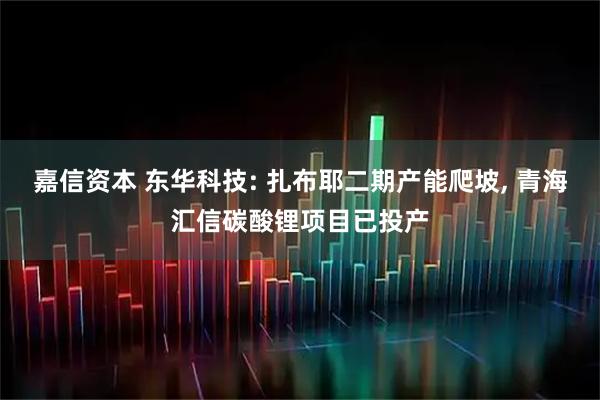 嘉信资本 东华科技: 扎布耶二期产能爬坡, 青海汇信碳酸锂项目已投产